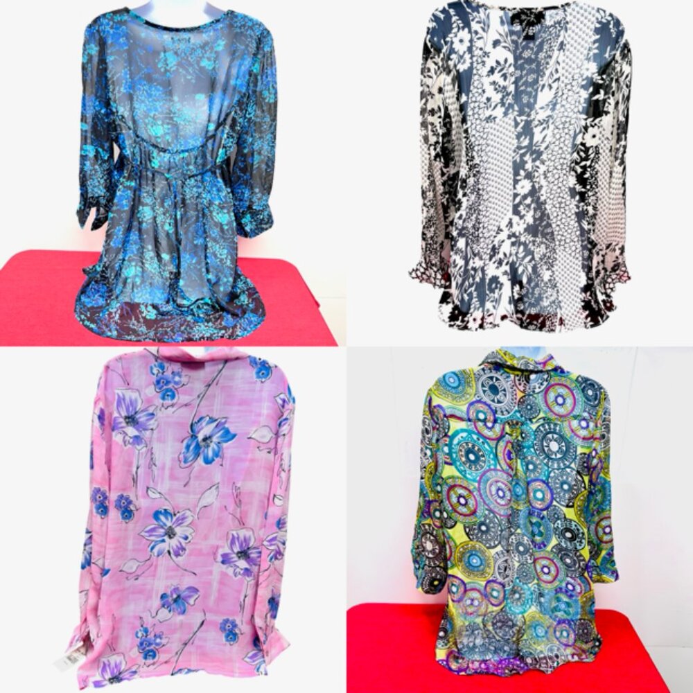 4 Blouses Sz  L/XL:  Christina-Susan Graver-Xhillllaration-GRAFF  Long Sleeve(58 - Picture 3 of 16